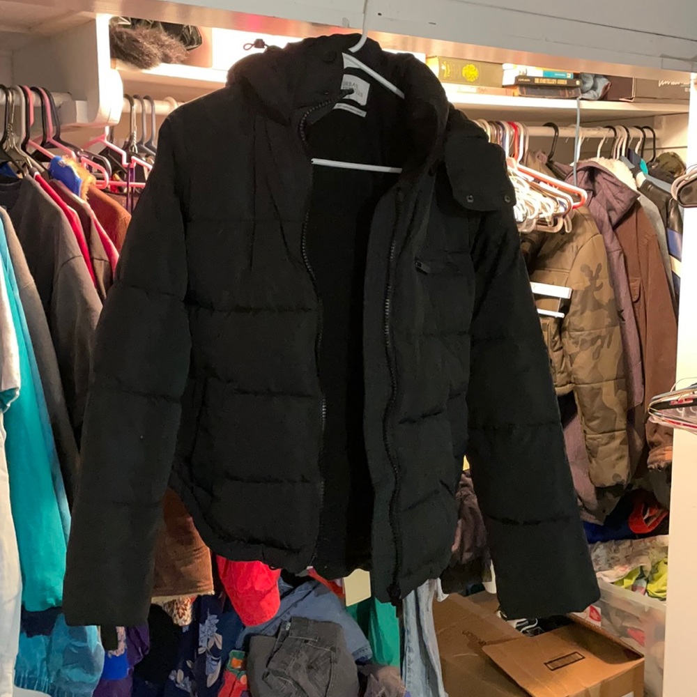 puffy black coat